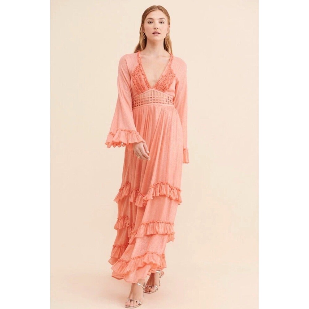 Free People Seraphina Maxi Dress Size XL Small flaw